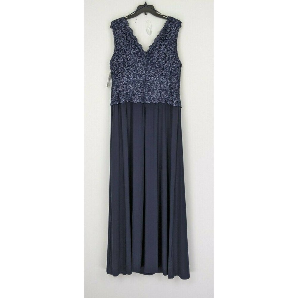 NWT Alex Evenings Gown Metalic Lace Bodice Chiffon - Picture 3 of 10